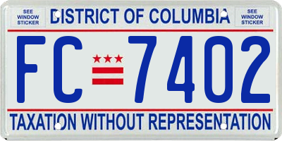 DC license plate FC7402