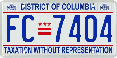 DC license plate FC7404