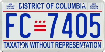 DC license plate FC7405