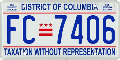 DC license plate FC7406