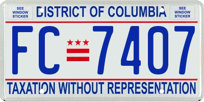 DC license plate FC7407