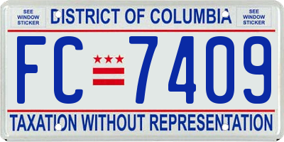 DC license plate FC7409