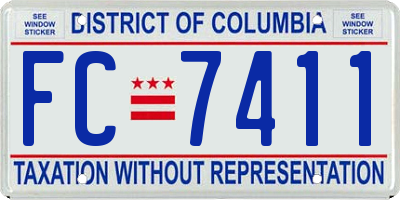 DC license plate FC7411