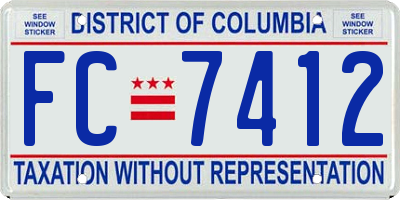 DC license plate FC7412