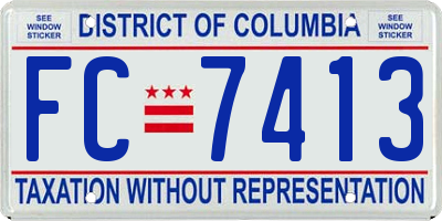 DC license plate FC7413