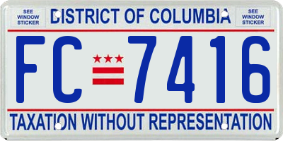 DC license plate FC7416