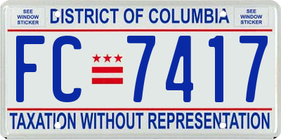 DC license plate FC7417