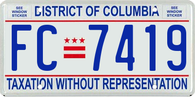 DC license plate FC7419