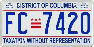 DC license plate FC7420