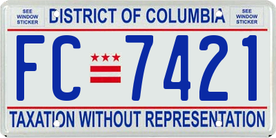 DC license plate FC7421