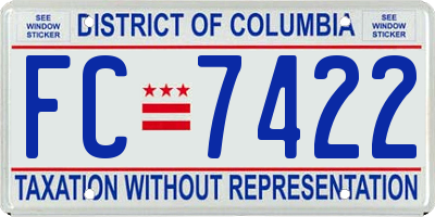 DC license plate FC7422