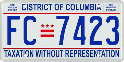 DC license plate FC7423