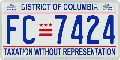 DC license plate FC7424