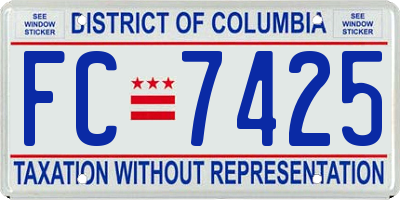 DC license plate FC7425