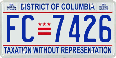 DC license plate FC7426