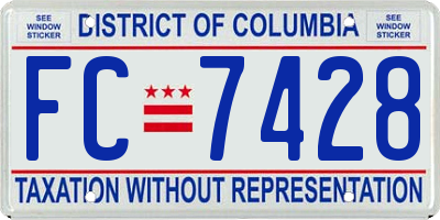 DC license plate FC7428