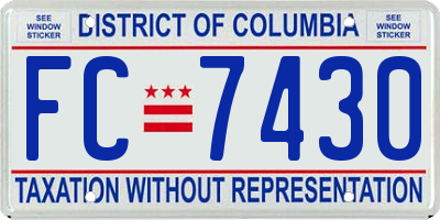 DC license plate FC7430