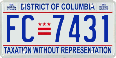 DC license plate FC7431