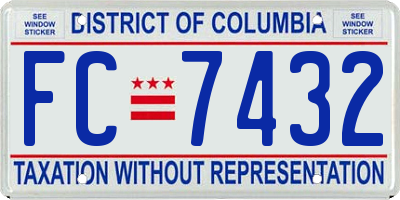 DC license plate FC7432