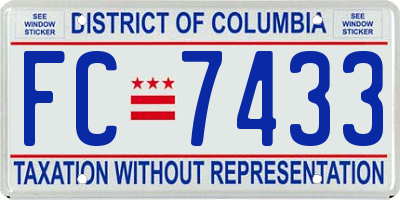 DC license plate FC7433