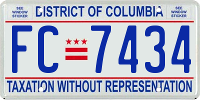 DC license plate FC7434