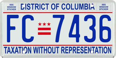 DC license plate FC7436