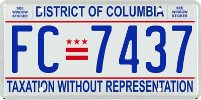 DC license plate FC7437