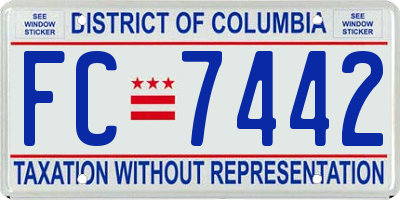 DC license plate FC7442