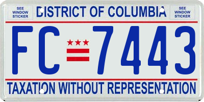 DC license plate FC7443