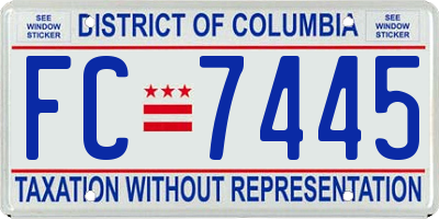 DC license plate FC7445