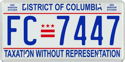 DC license plate FC7447