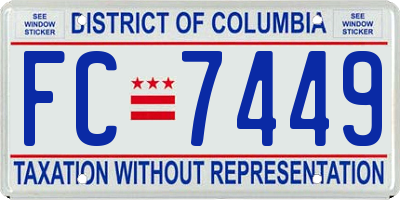 DC license plate FC7449