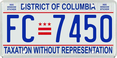 DC license plate FC7450