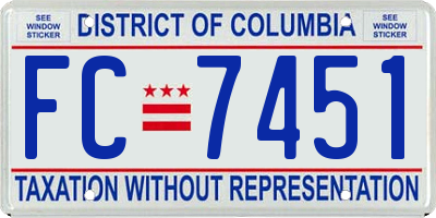 DC license plate FC7451