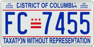 DC license plate FC7455