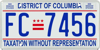 DC license plate FC7456