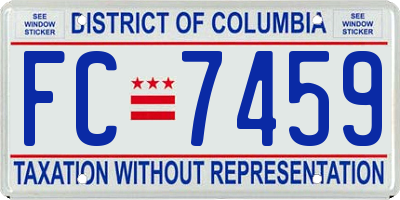 DC license plate FC7459