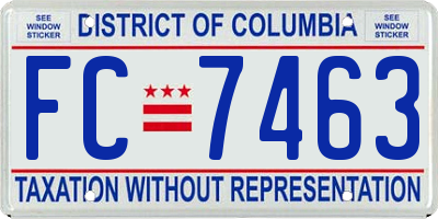 DC license plate FC7463