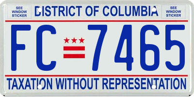 DC license plate FC7465