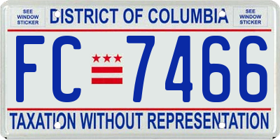 DC license plate FC7466