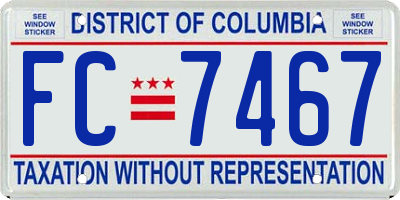 DC license plate FC7467