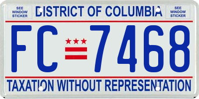 DC license plate FC7468