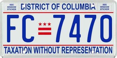 DC license plate FC7470