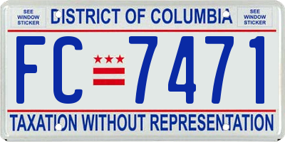 DC license plate FC7471