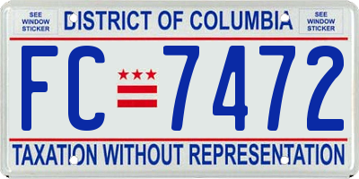 DC license plate FC7472