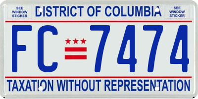 DC license plate FC7474