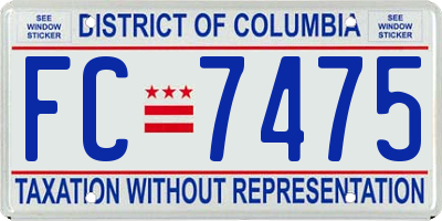 DC license plate FC7475