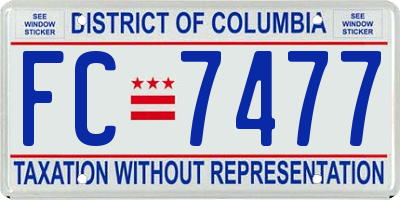 DC license plate FC7477