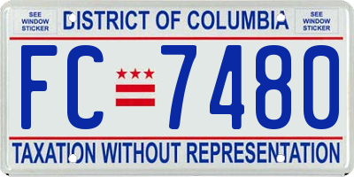 DC license plate FC7480