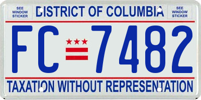 DC license plate FC7482